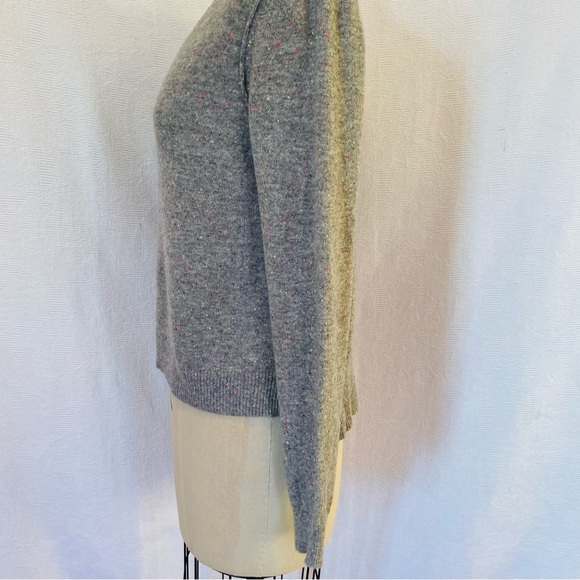 Pure cashmere scoop neck grey flecked sweater - Picture 3 of 6